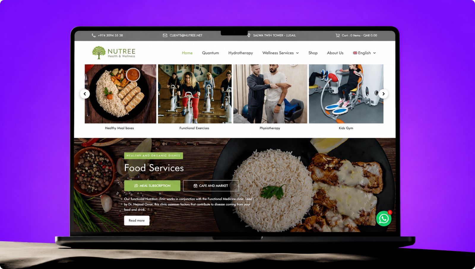 Nutree Qatar website — desktop view