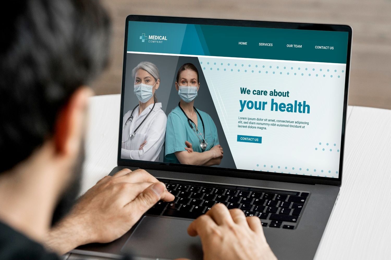 Modern hospital website in Qatar