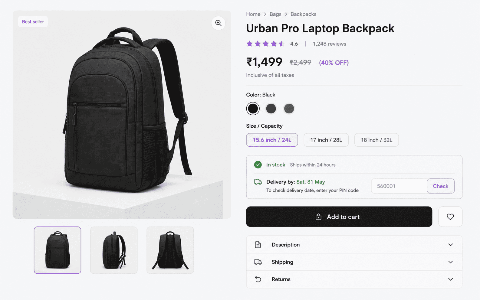 Simplified ecommerce checkout with multiple payment methods