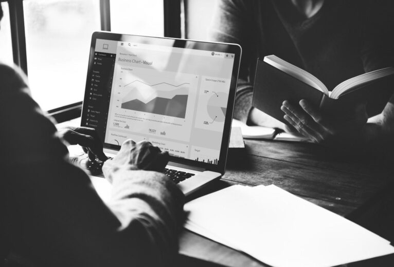 Marketing performance dashboard with reports and revenue growth comparison