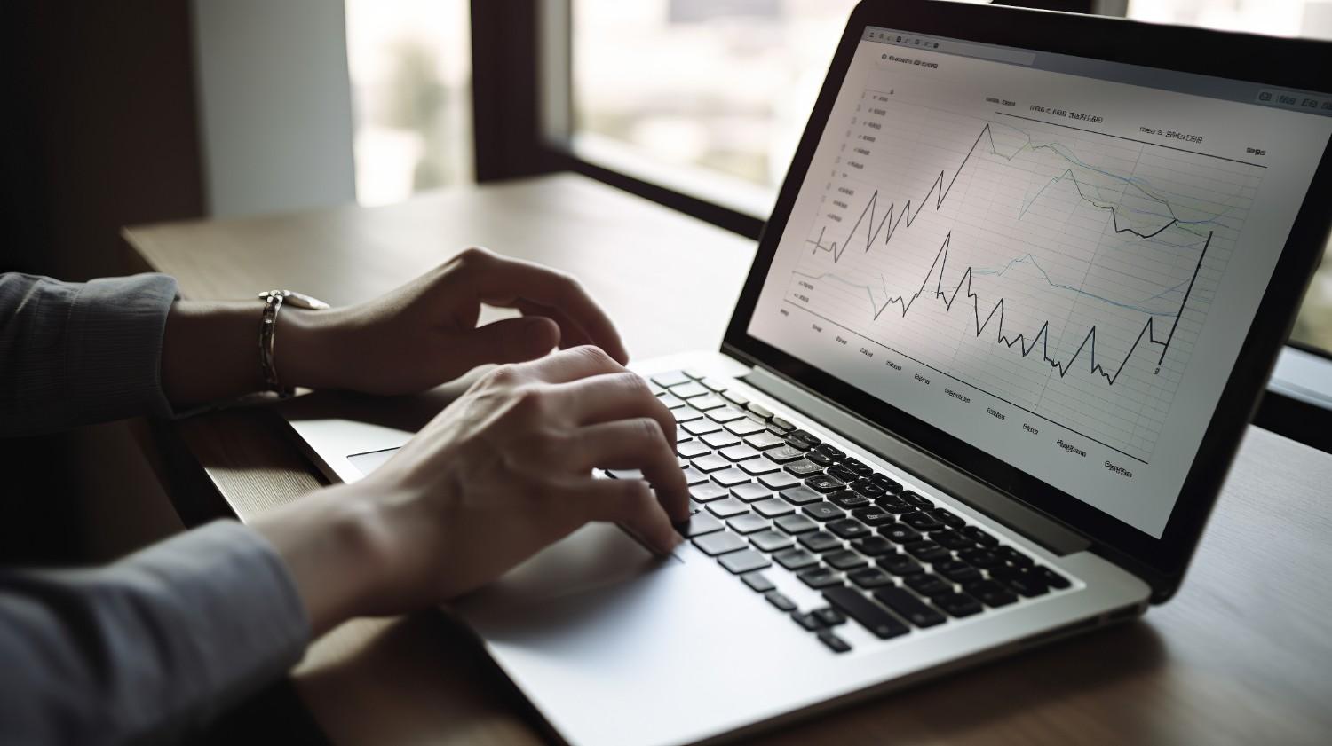 Digital marketing analytics showing campaign metrics and business revenue trends